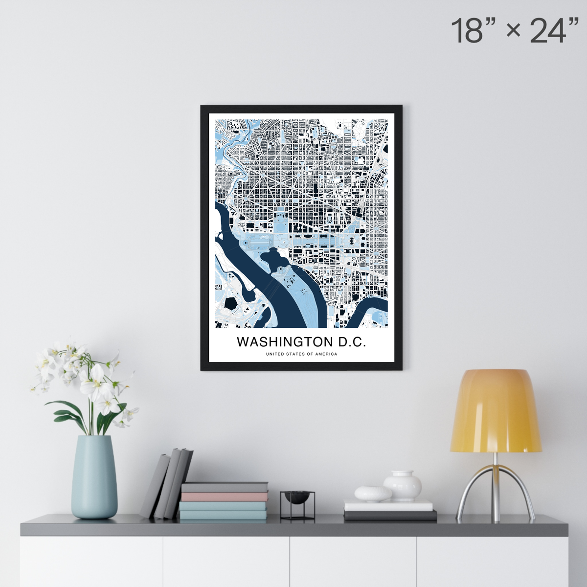 Washington DC Map Print (Blue Series)