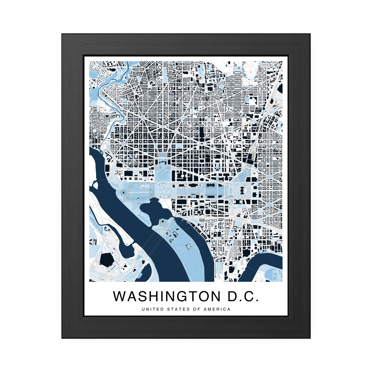 Washington DC Map Print (Blue Series)