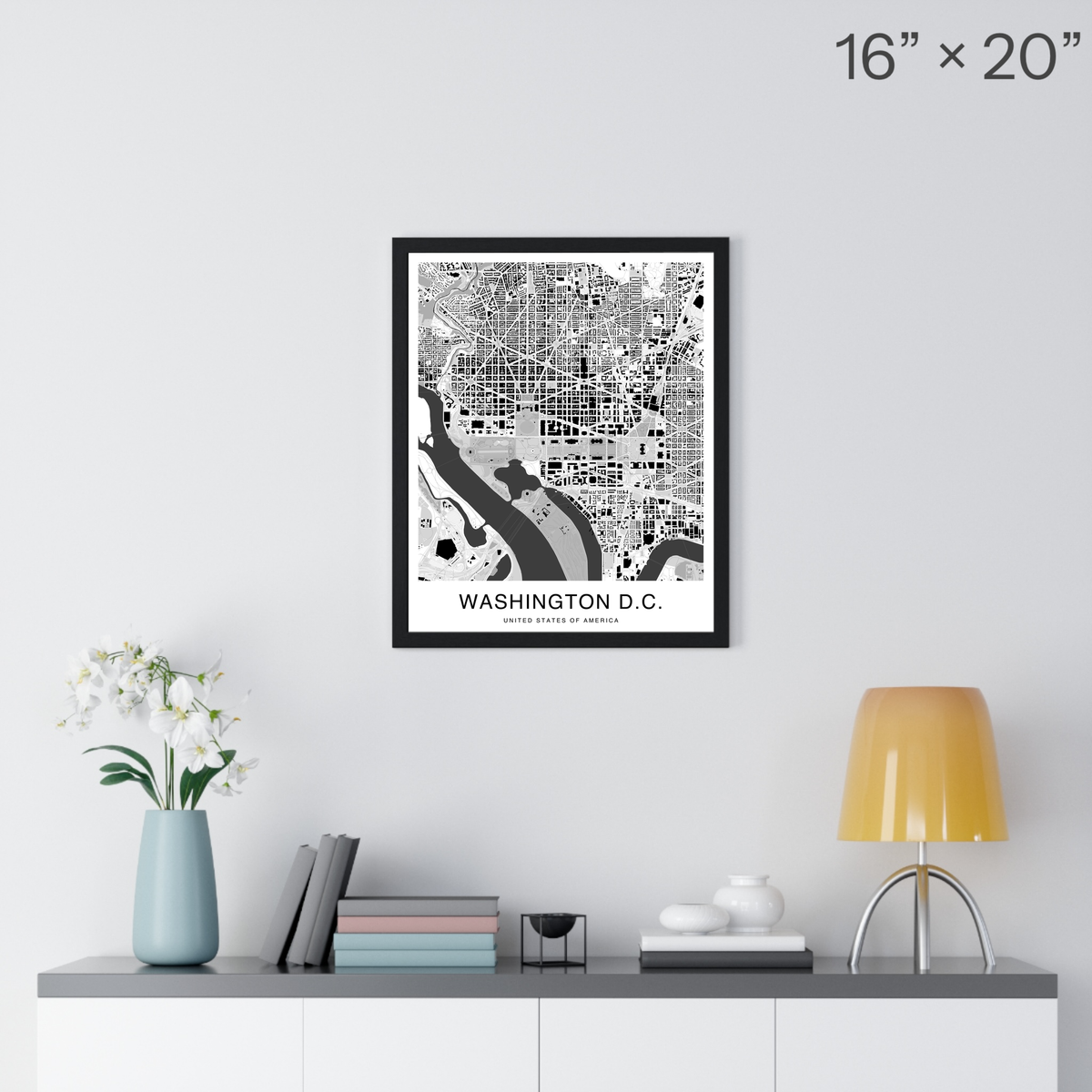 Washington DC Map Print (Charcoal Series)
