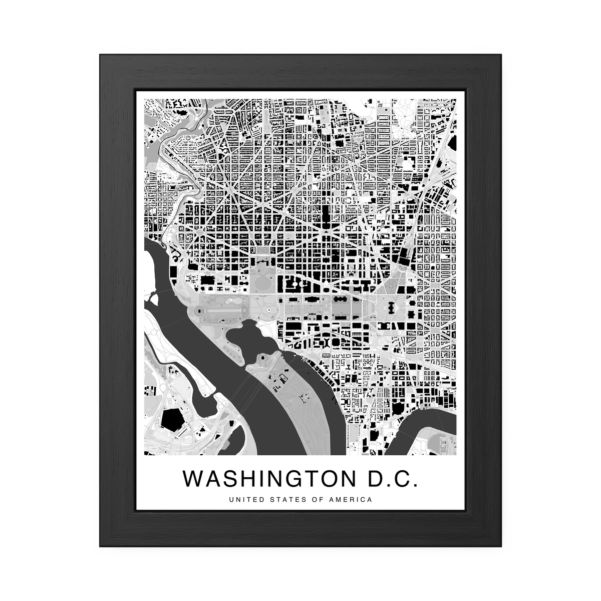 Washington DC Map Print (Charcoal Series)