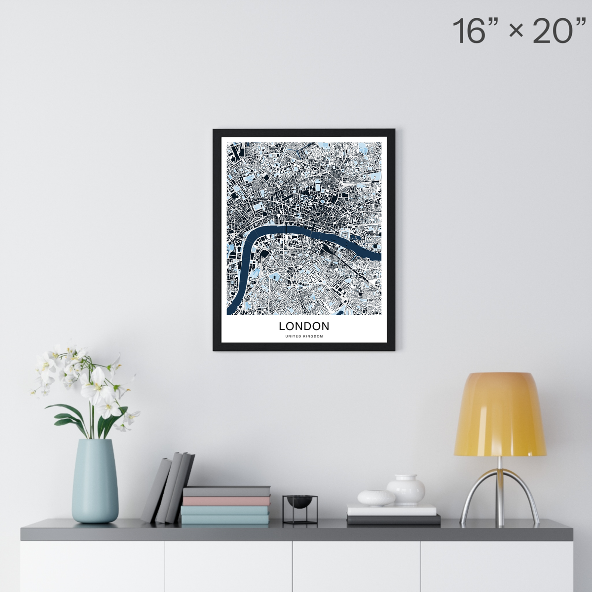 London Map Print (Blue Series)