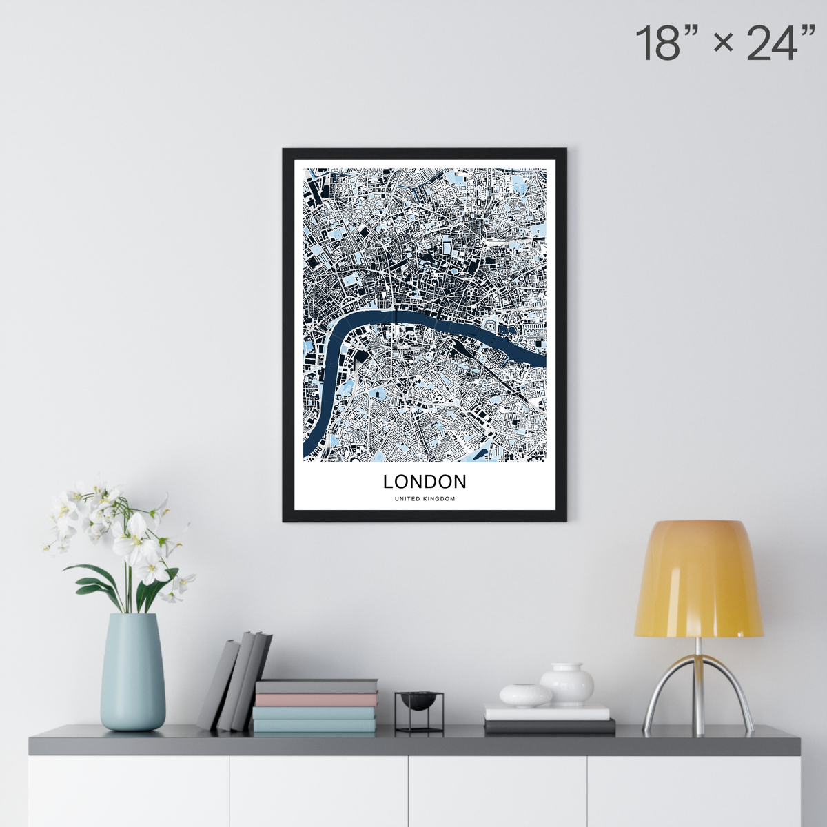 London Map Print (Blue Series)