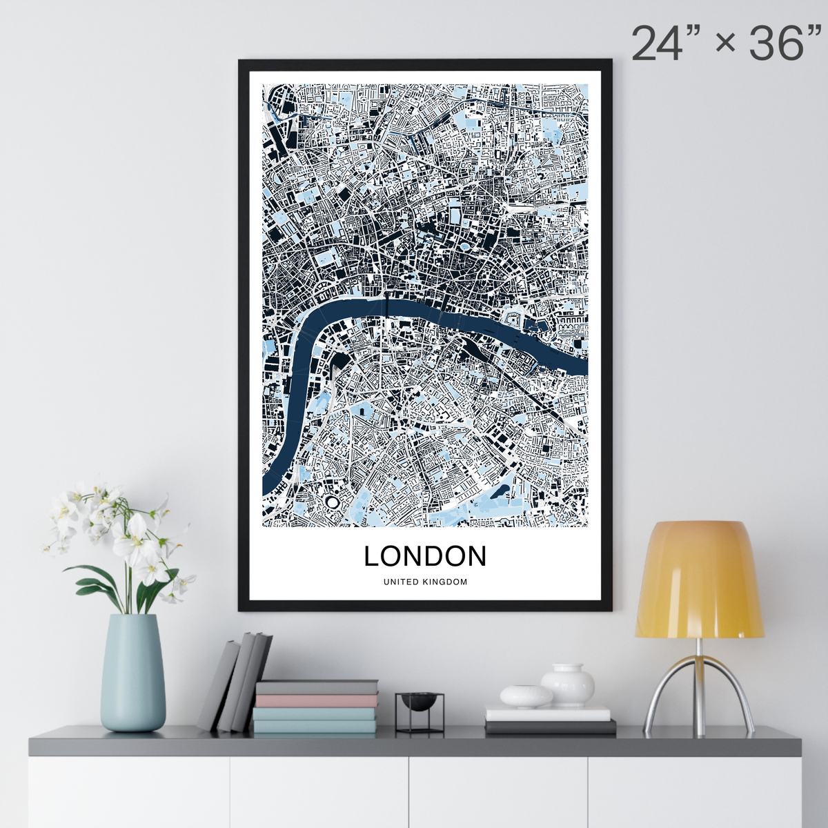 London Map Print (Blue Series)
