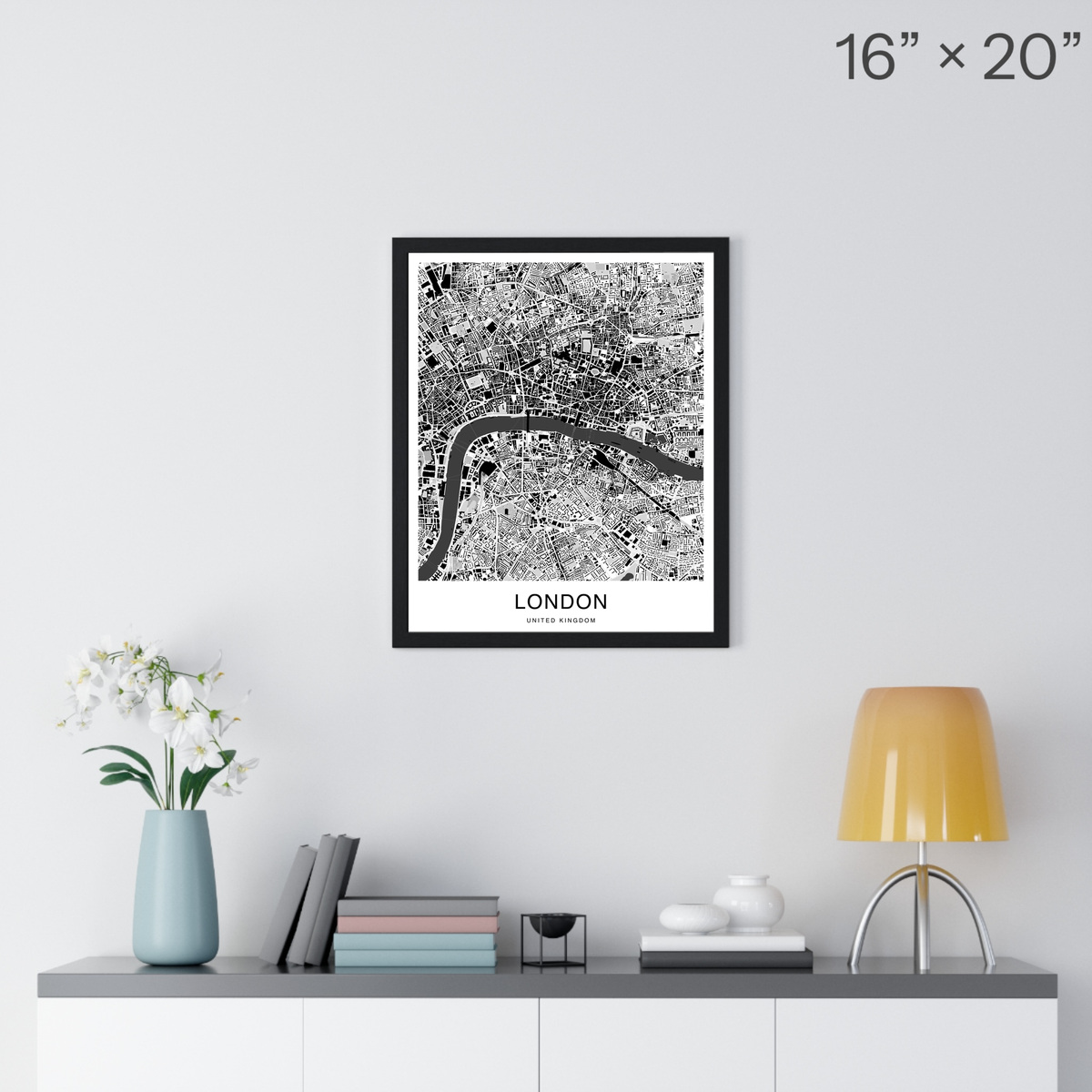 London Map Print (Charcoal Series)