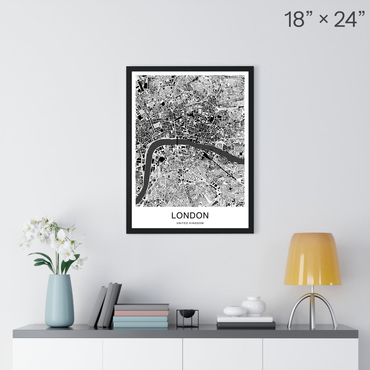 London Map Print (Charcoal Series)