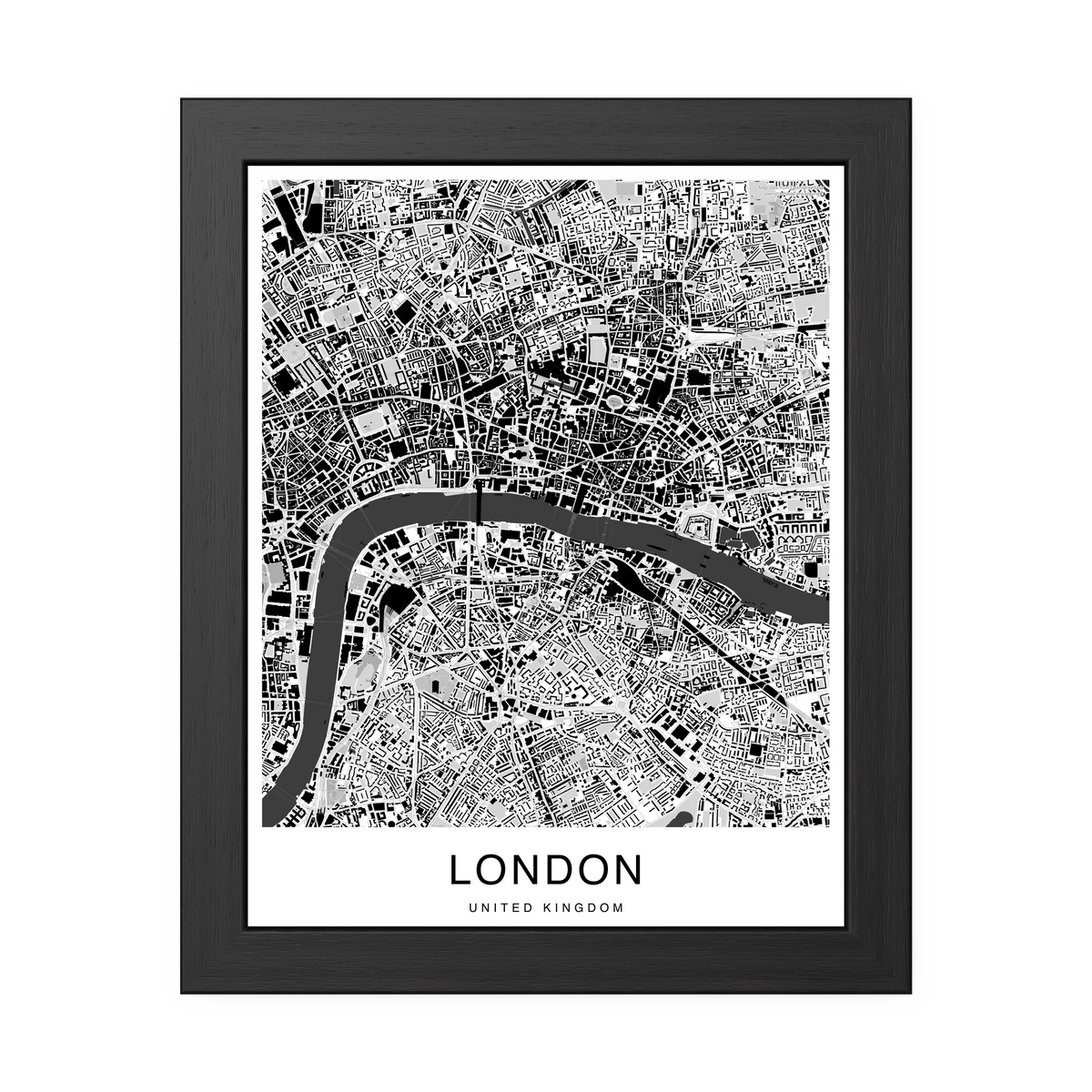 London Map Print (Charcoal Series)