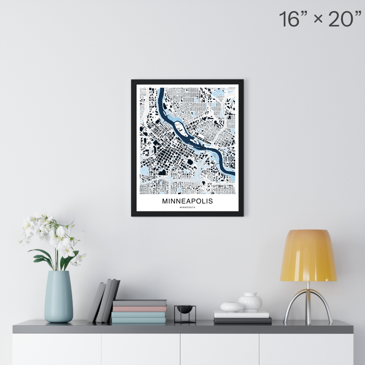 Minneapolis Map Print (Blue Series)