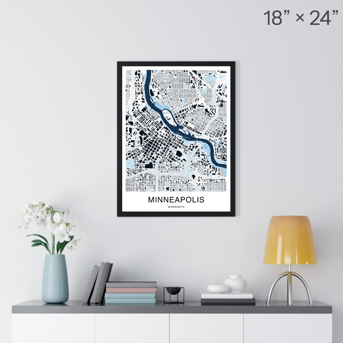 Minneapolis Map Print (Blue Series)