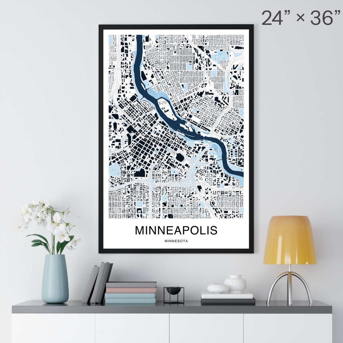Minneapolis Map Print (Blue Series)