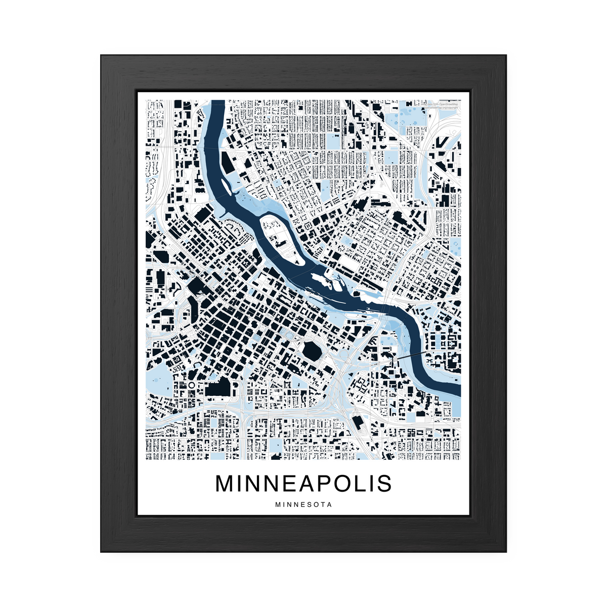 Minneapolis Map Print (Blue Series)