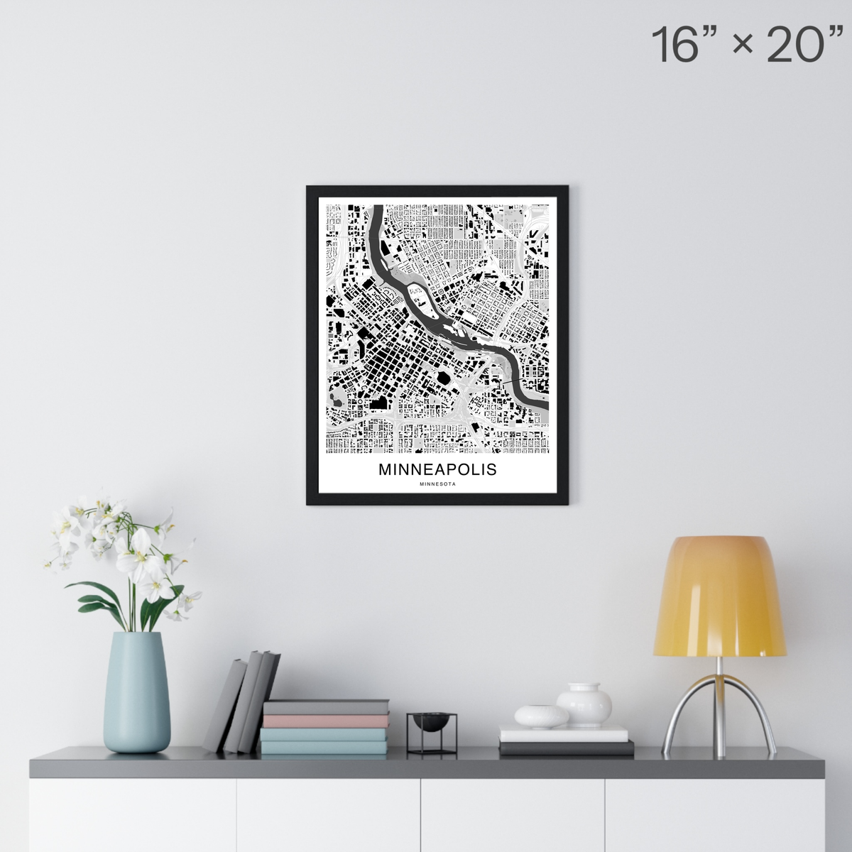 Minneapolis Map Print (Charcoal Series)