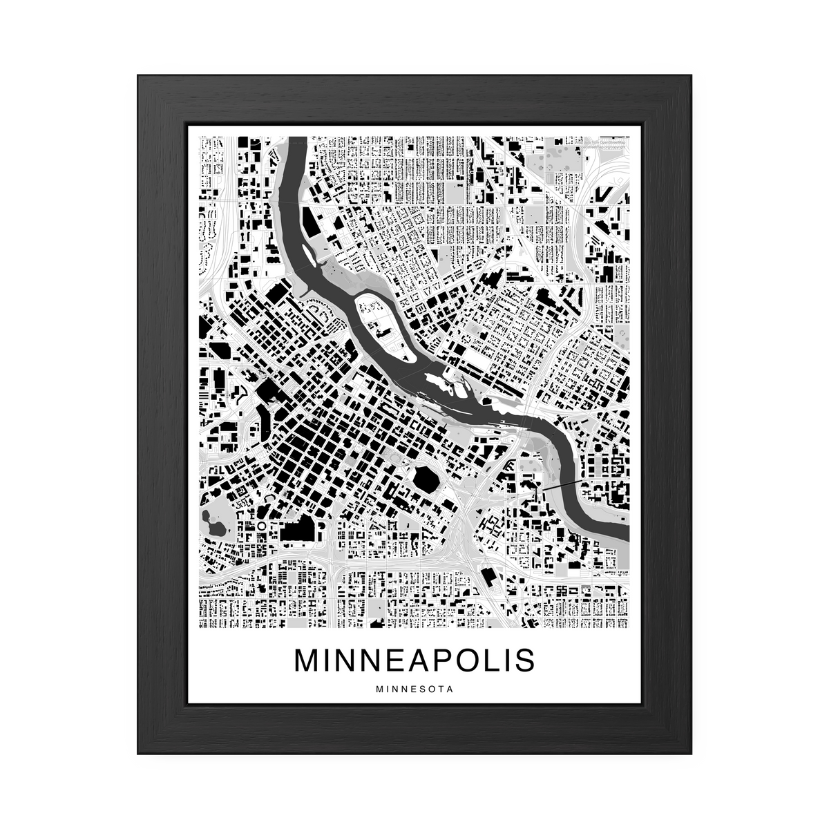 Minneapolis Map Print (Charcoal Series)