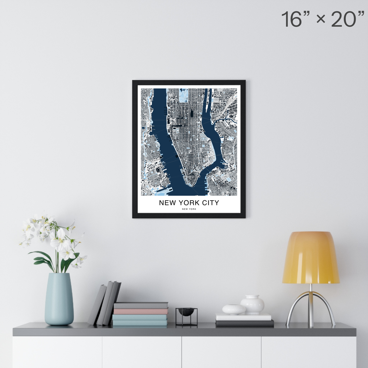 New York City Map Print (Blue Series)