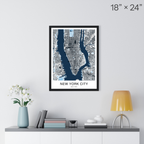 New York City Map Print (Blue Series)