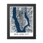 New York City Map Print (Blue Series)