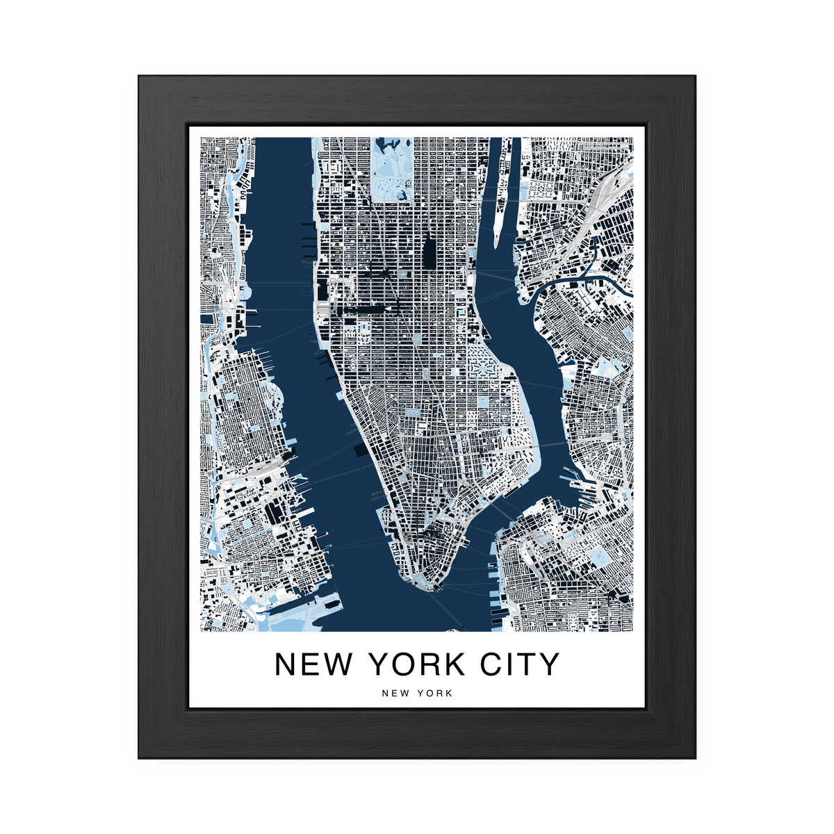 New York City Map Print (Blue Series)