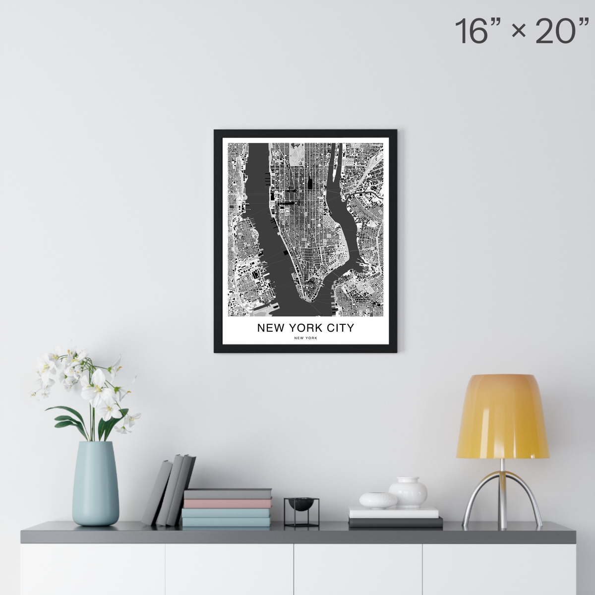 New York City Map Print (Charcoal Series)