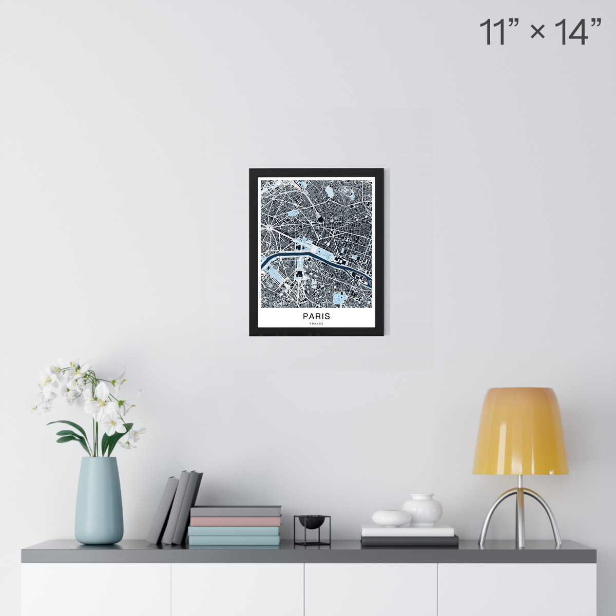 Paris Map Print (Blue Series)