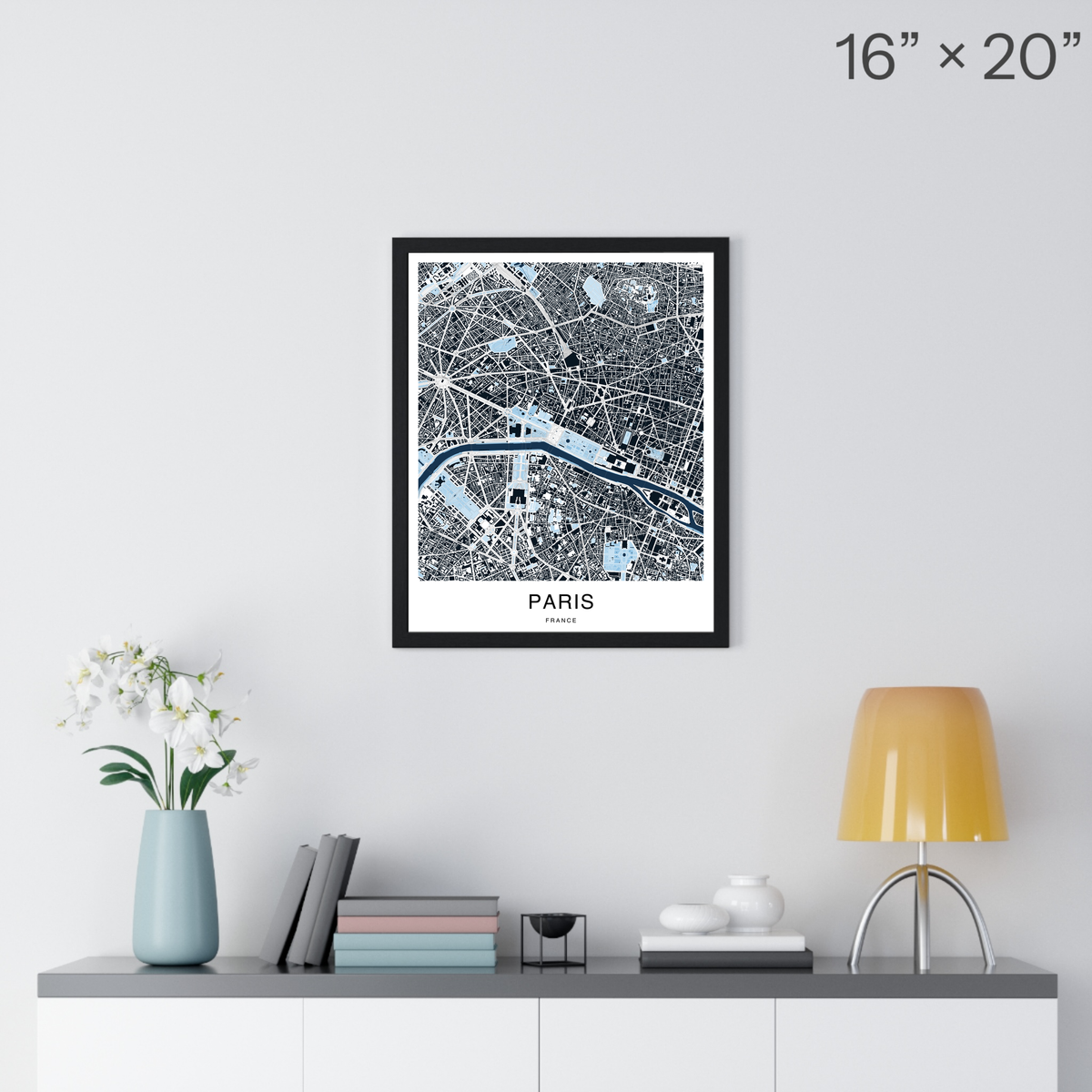 Paris Map Print (Blue Series)