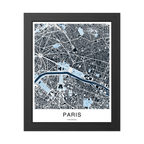 Paris Map Print (Blue Series)