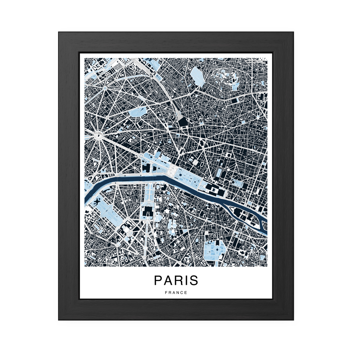 Paris Map Print (Blue Series)
