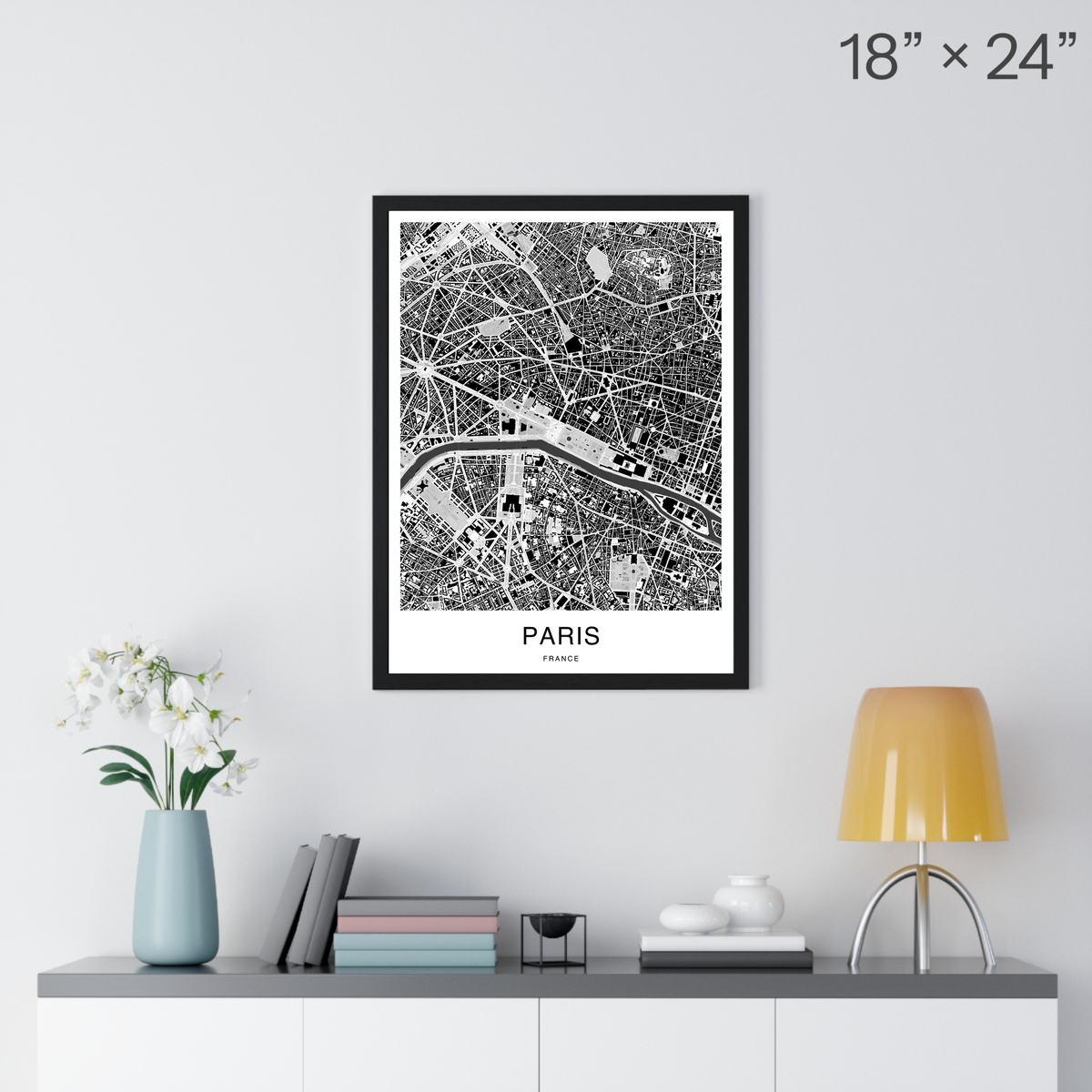 Paris Map Print (Charcoal Series)