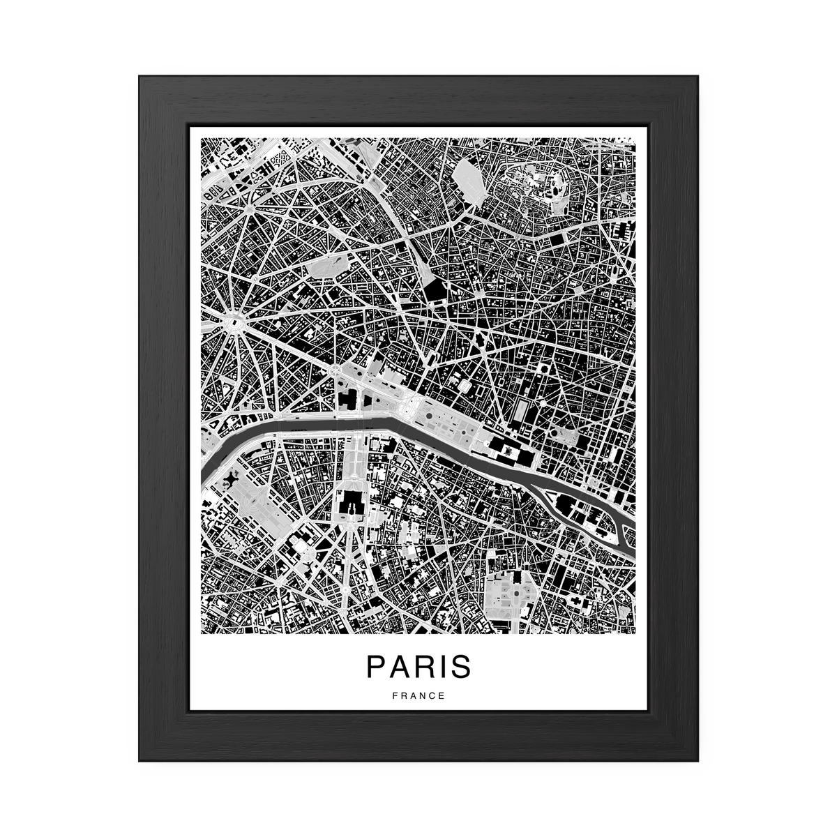 Paris Map Print (Charcoal Series)