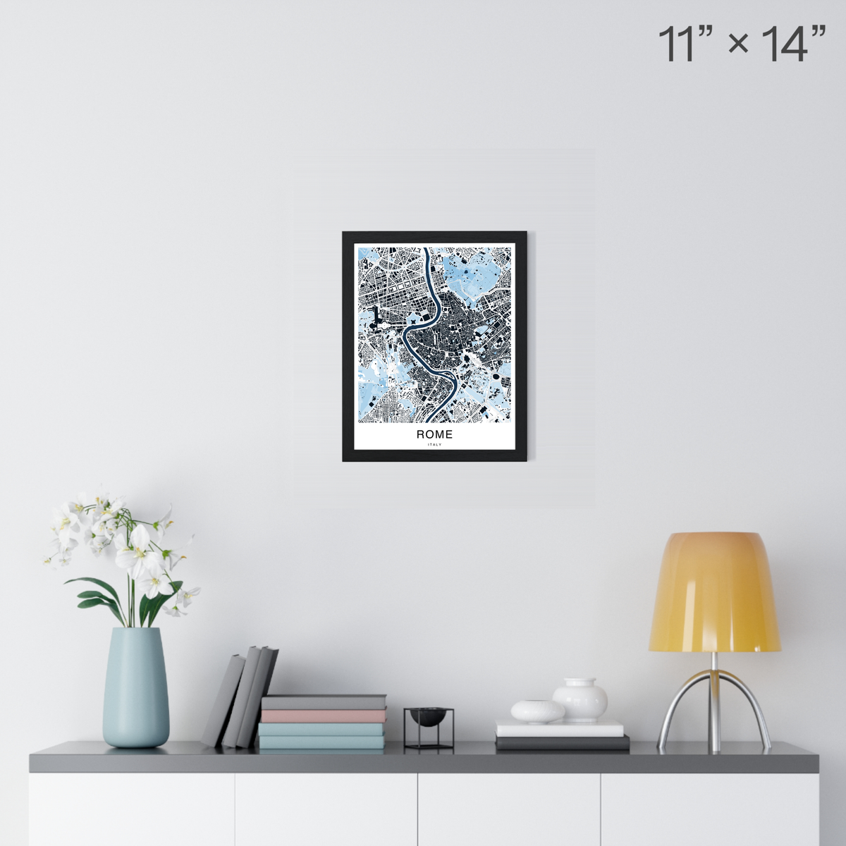 Rome Map Print (Blue Series)