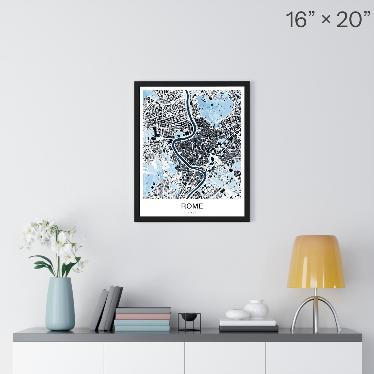 Rome Map Print (Blue Series)