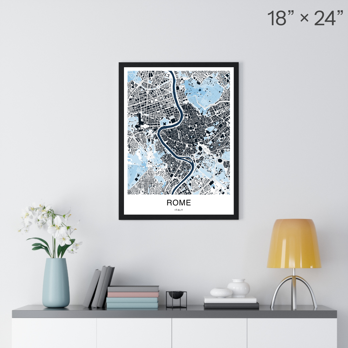 Rome Map Print (Blue Series)