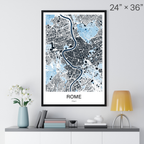 Rome Map Print (Blue Series)