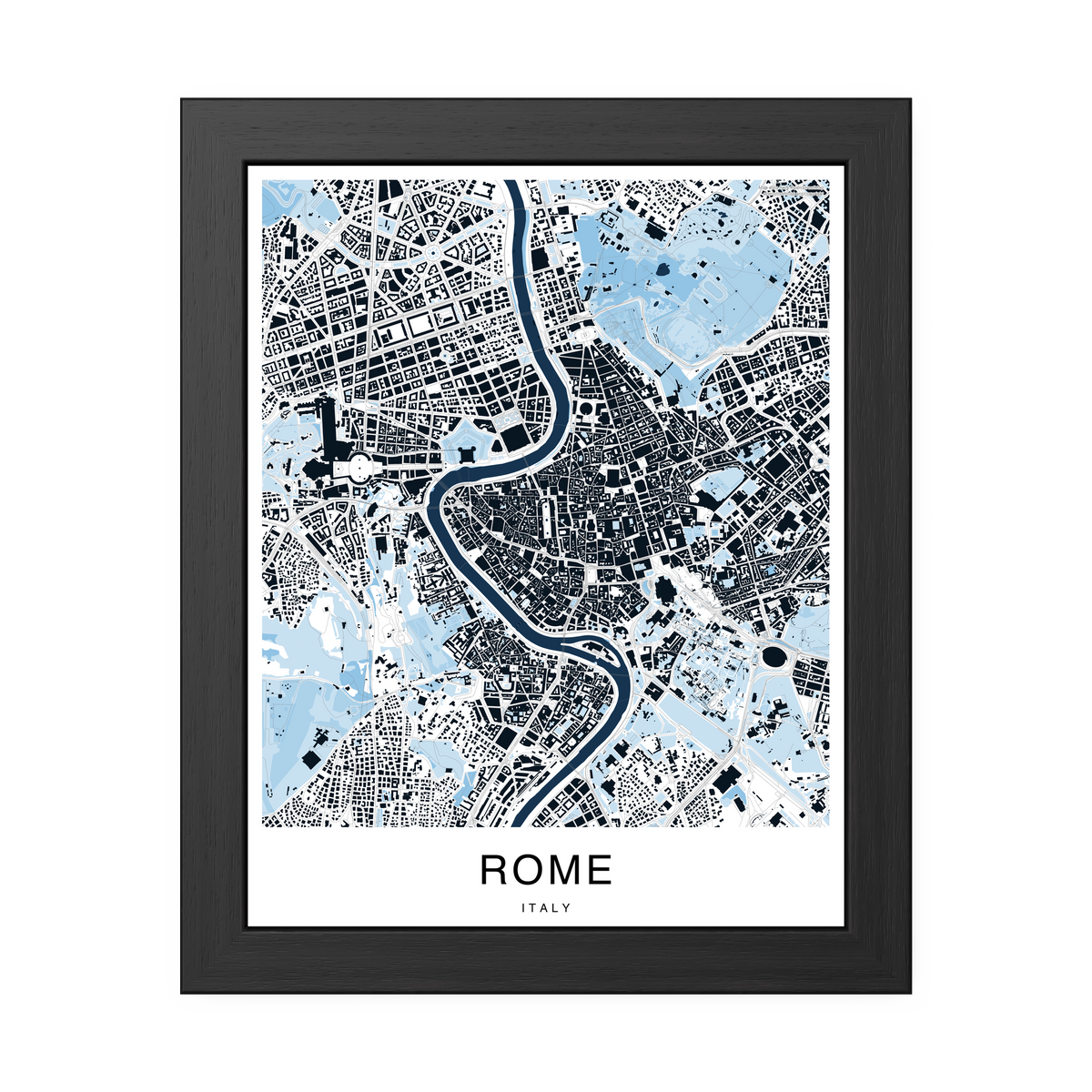 Rome Map Print (Blue Series)