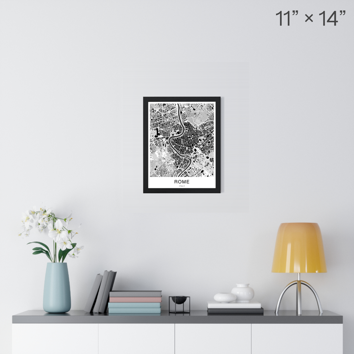 Rome Map Print (Charcoal Series)