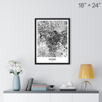Rome Map Print (Charcoal Series)